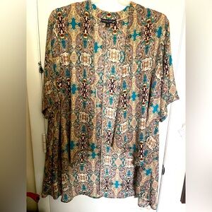 Colorful Paisley Print Loose FlowyTop